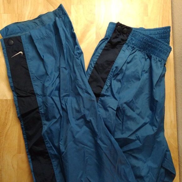 Vintage 90s Nike Spell Out Striped Snap Wind Pants Joggers - Picture 1 of 9